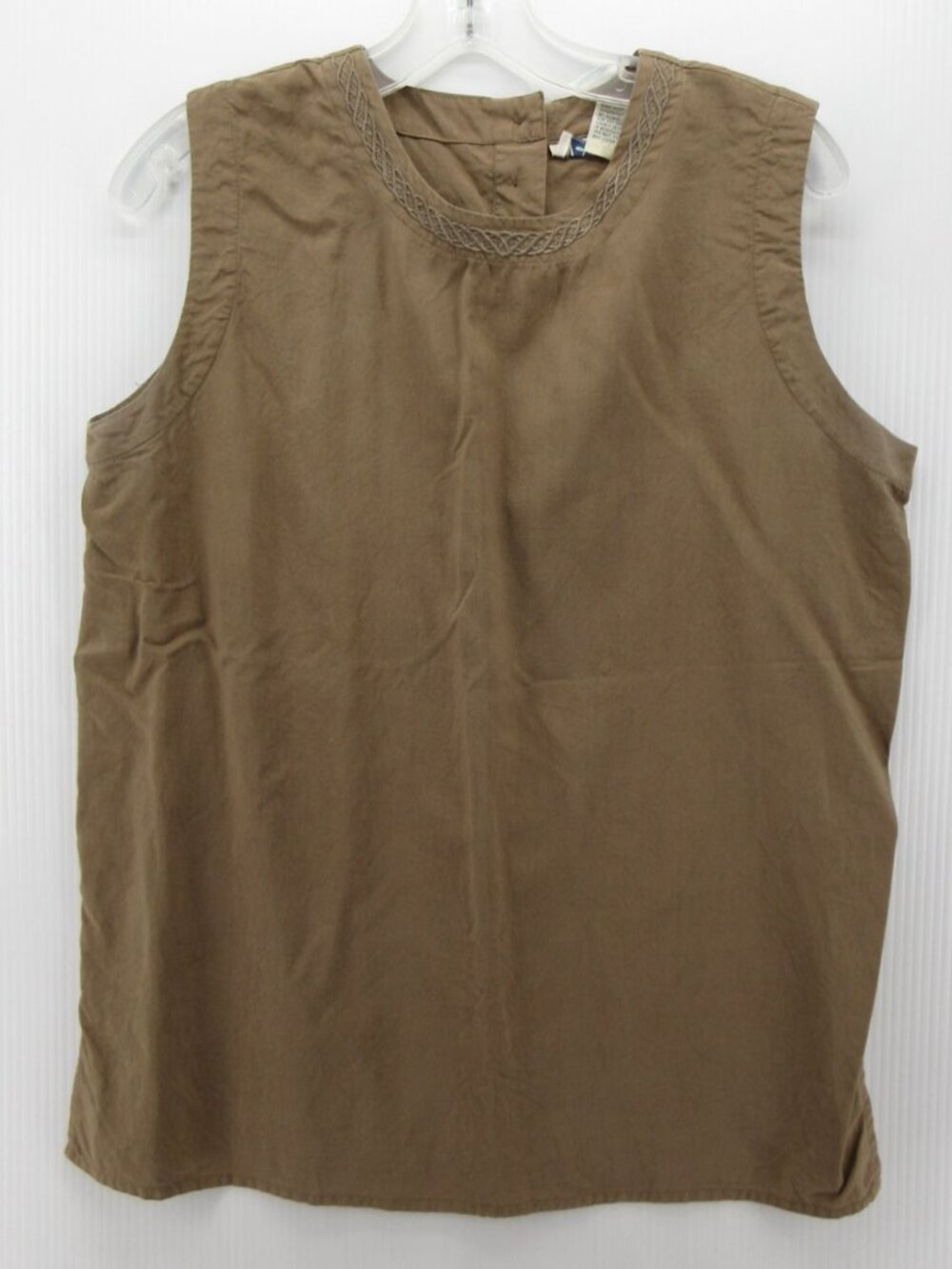 VINTAGE Anne Carson Top Medium Pure Silk Blouse Embroidered Classic
